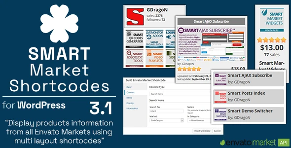Smart Market Shortcodes – Plugin for WordPress and Envato Market